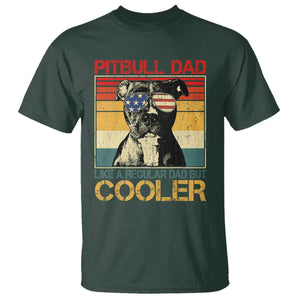 Vintage Pitbull Dad T Shirt Like A Regular Dad But Cooler TS10 Dark Forest Green Print Your Wear