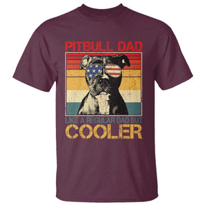Vintage Pitbull Dad T Shirt Like A Regular Dad But Cooler TS10 Maroon Print Your Wear