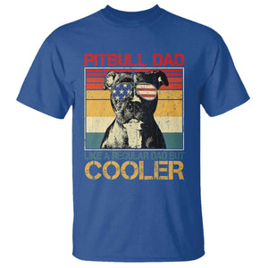 Vintage Pitbull Dad T Shirt Like A Regular Dad But Cooler TS10 Royal Blue Print Your Wear