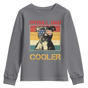 Vintage Pitbull Dad Youth Sweatshirt Like A Regular Dad But Cooler TS10 Charcoal Print Your Wear