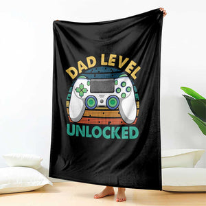 Funny New Dad Throw Blanket Retro Dad Level Unlocked Gaming Gamer TS10 Print Your Wear