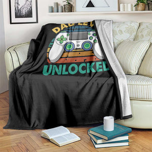 Funny New Dad Throw Blanket Retro Dad Level Unlocked Gaming Gamer TS10 Print Your Wear