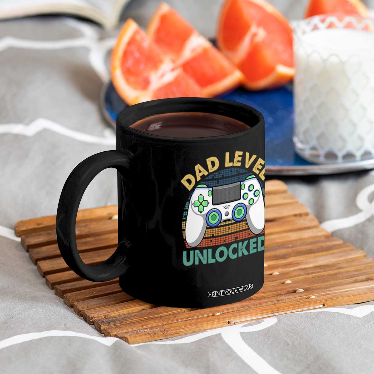 Funny New Dad Coffee Mug Retro Dad Level Unlocked Gaming Gamer TS10 Print Your Wear