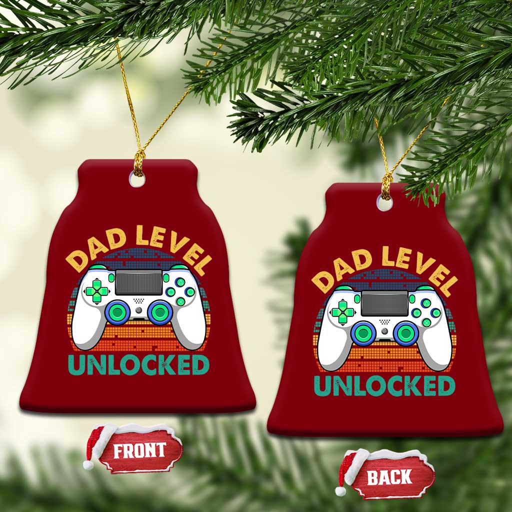Funny New Dad Ceramic Ornament Retro Dad Level Unlocked Gaming Gamer TS10 Print Your Wear