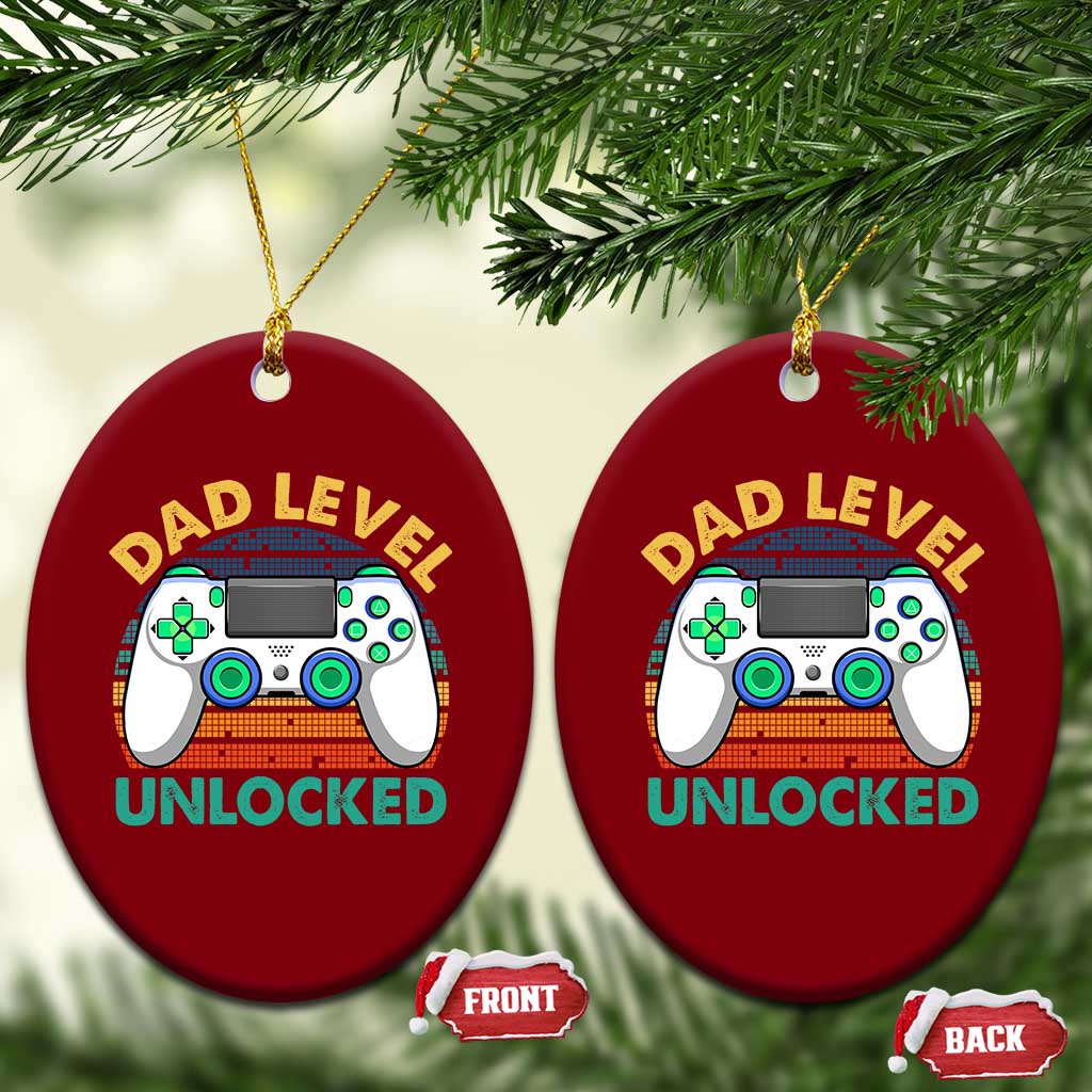 Funny New Dad Ceramic Ornament Retro Dad Level Unlocked Gaming Gamer TS10 Print Your Wear