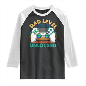 Funny New Dad Raglan Shirt Retro Dad Level Unlocked Gaming Gamer TS10 Black White Print Your Wear