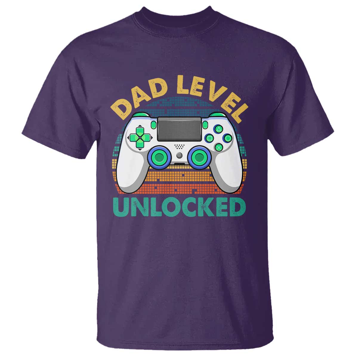Funny New Dad T Shirt Retro Dad Level Unlocked Gaming Gamer TS10 Purple Print Your Wear