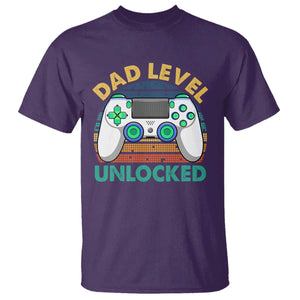 Funny New Dad T Shirt Retro Dad Level Unlocked Gaming Gamer TS10 Purple Print Your Wear