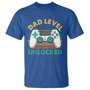 Funny New Dad T Shirt Retro Dad Level Unlocked Gaming Gamer TS10 Royal Blue Print Your Wear