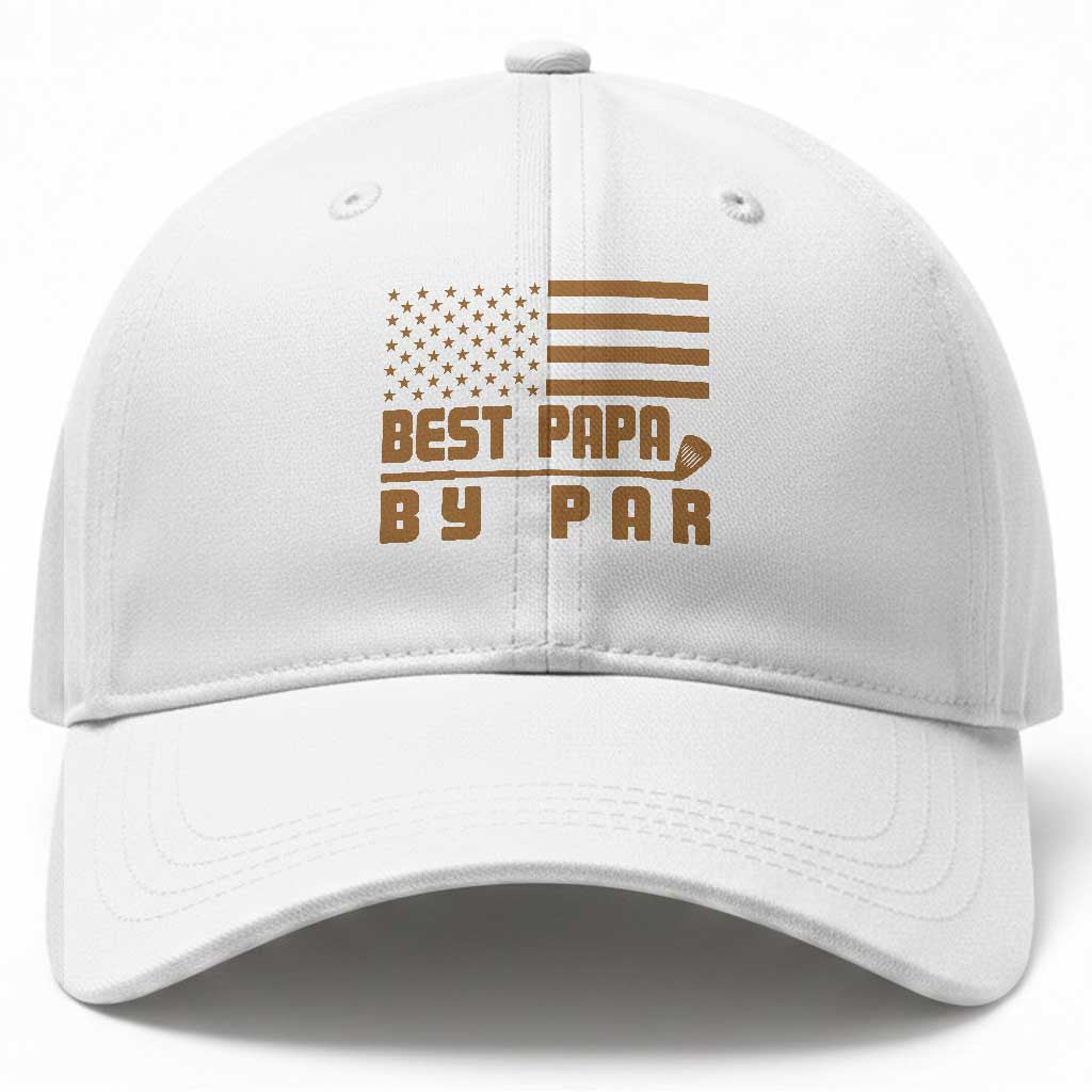 Golf Dad Baseball Cap Best Papa By Par American Flag Golfer Fathers Day Gifts TS10 Print Your Wear