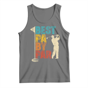 Golf Gifts for Dad Tank Top Retro Best Pa By Par Fathers Day TS10 Black Heather Print Your Wear