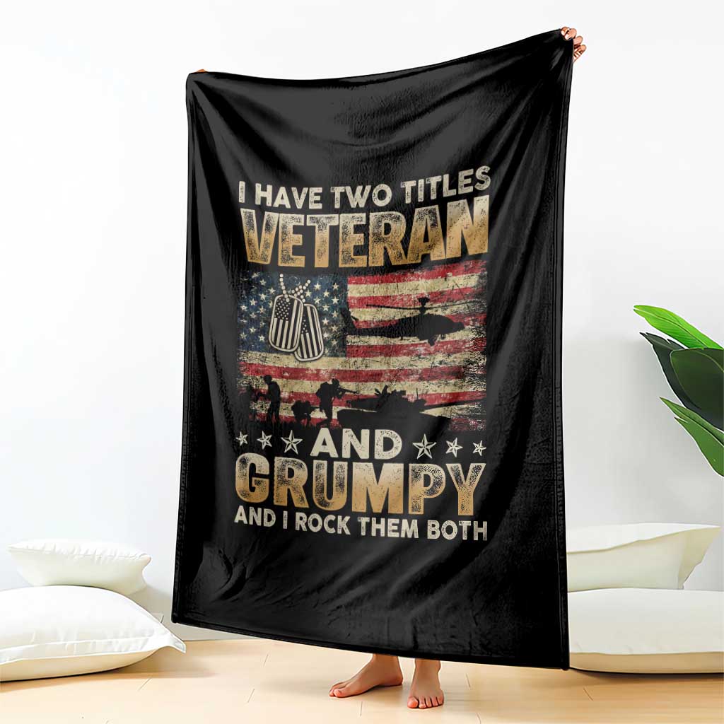 Grumpy Old Veteran Throw Blanket Funny Military Veteran USA Flag TS10 Print Your Wear