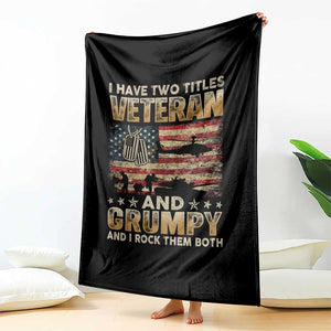 Grumpy Old Veteran Throw Blanket Funny Military Veteran USA Flag TS10 Print Your Wear