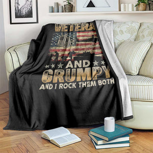 Grumpy Old Veteran Throw Blanket Funny Military Veteran USA Flag TS10 Print Your Wear