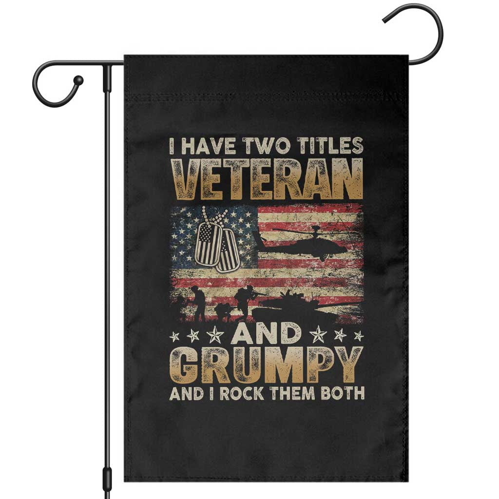Grumpy Old Veteran Garden Flag Funny Military Veteran USA Flag TS10 Black Print Your Wear