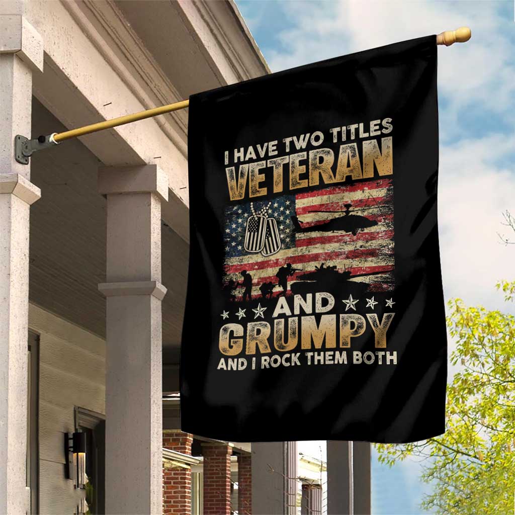 Grumpy Old Veteran Garden Flag Funny Military Veteran USA Flag TS10 Print Your Wear