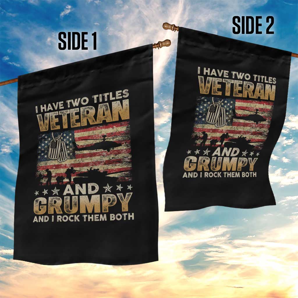 Grumpy Old Veteran Garden Flag Funny Military Veteran USA Flag TS10 Print Your Wear