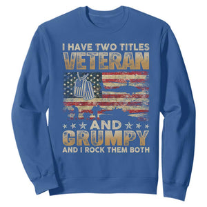 Grumpy Old Veteran Sweatshirt Funny Military Veteran USA Flag TS10 Royal Blue Print Your Wear