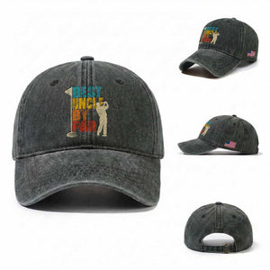 Golf Gifts for Uncle Washed Cotton Baseball Cap Golf Fathers Day Golfer Uncle Gift TS10 Washed Cap Universal Fit Dark Green Print Your Wear