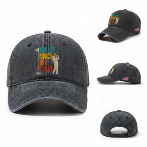 Golf Gifts for Uncle Washed Cotton Baseball Cap Golf Fathers Day Golfer Uncle Gift TS10 Washed Cap Universal Fit Dark Gray Print Your Wear