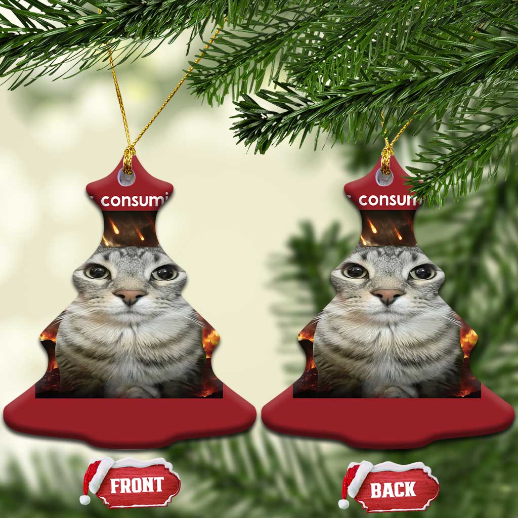 Rage Is Consuming Me Cat Christmas Ornament Funny Weird Humor Silly Cat Meme TS10 Christmas Tree Red Print Your Wear