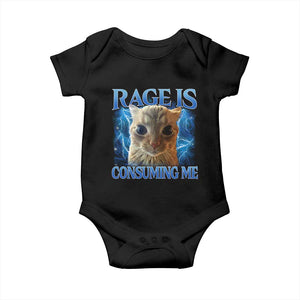 Rage Is Consuming Me Cat Meme Baby Onesie Funny Weird Humor Cat Face Bootleg TS10 Black Print Your Wear