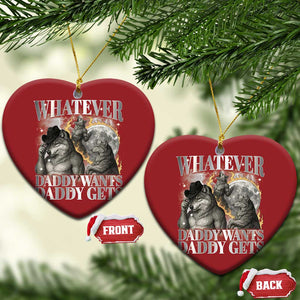 Funny Alpha Wolf Meme Christmas Ornament Whatever Daddy Wants Daddy Gets Cringe Humor TS10 Heart Red Print Your Wear