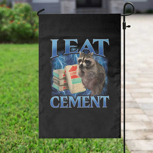 I Eat Cement Garden Flag Cursed Raccoon Funny Oddly Dank Meme Gen Z TS10 Print Your Wear