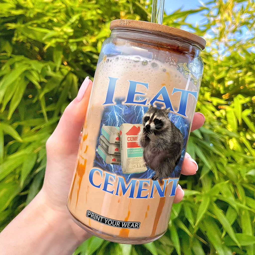 I Eat Cement Glass Can Cursed Raccoon Funny Oddly Dank Meme Gen Z TS10 Black Print Your Wear