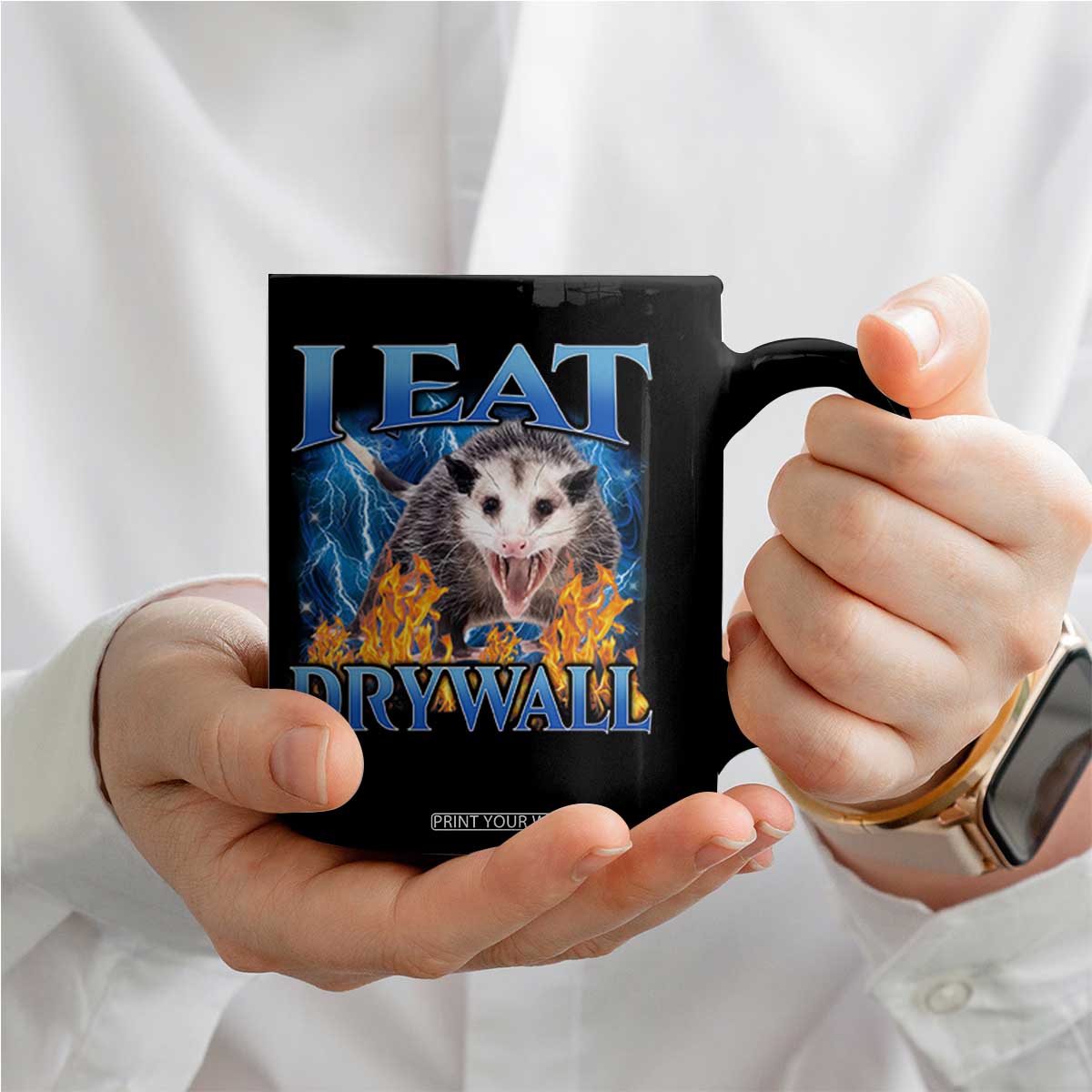 Possum Meme Coffee Mug I Eat Drywall Opossum Funny Weird Cursed Internet Memes TS10 Print Your Wear