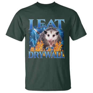 Possum Meme T Shirt I Eat Drywall Opossum Funny Weird Cursed Internet Memes TS10 Dark Forest Green Print Your Wear