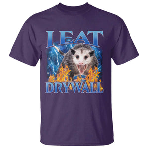 Possum Meme T Shirt I Eat Drywall Opossum Funny Weird Cursed Internet Memes TS10 Purple Print Your Wear