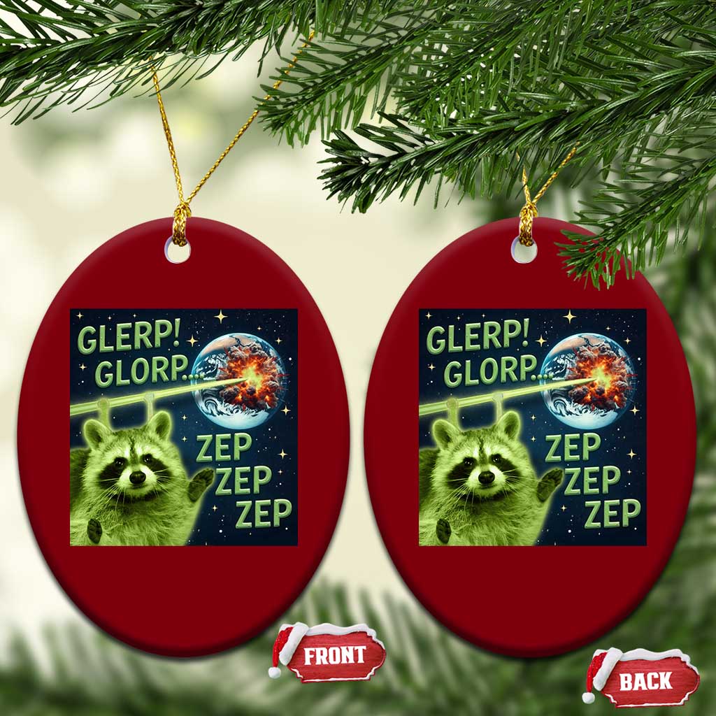 Funny Alien Raccoon Meme Ceramic Ornament Glerp Glorp Brainrot Stupid Gift TS10 Print Your Wear