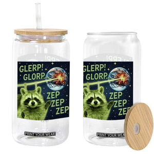 Funny Alien Raccoon Meme Glass Can Glerp Glorp Brainrot Stupid Gift TS10 Print Your Wear