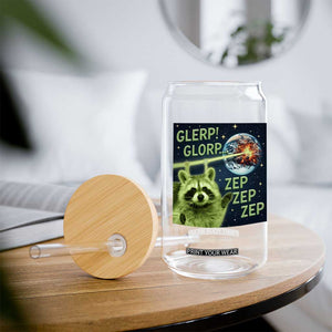 Funny Alien Raccoon Meme Glass Can Glerp Glorp Brainrot Stupid Gift TS10 Print Your Wear