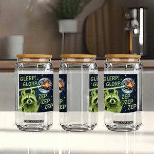 Funny Alien Raccoon Meme Glass Can Glerp Glorp Brainrot Stupid Gift TS10 Print Your Wear