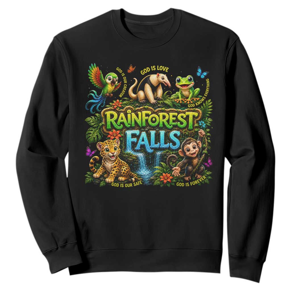 VBS 2026 Sweatshirt Rainforest Falls Exploring The Nature of God VBS 2026 TS10 Black Print Your Wear