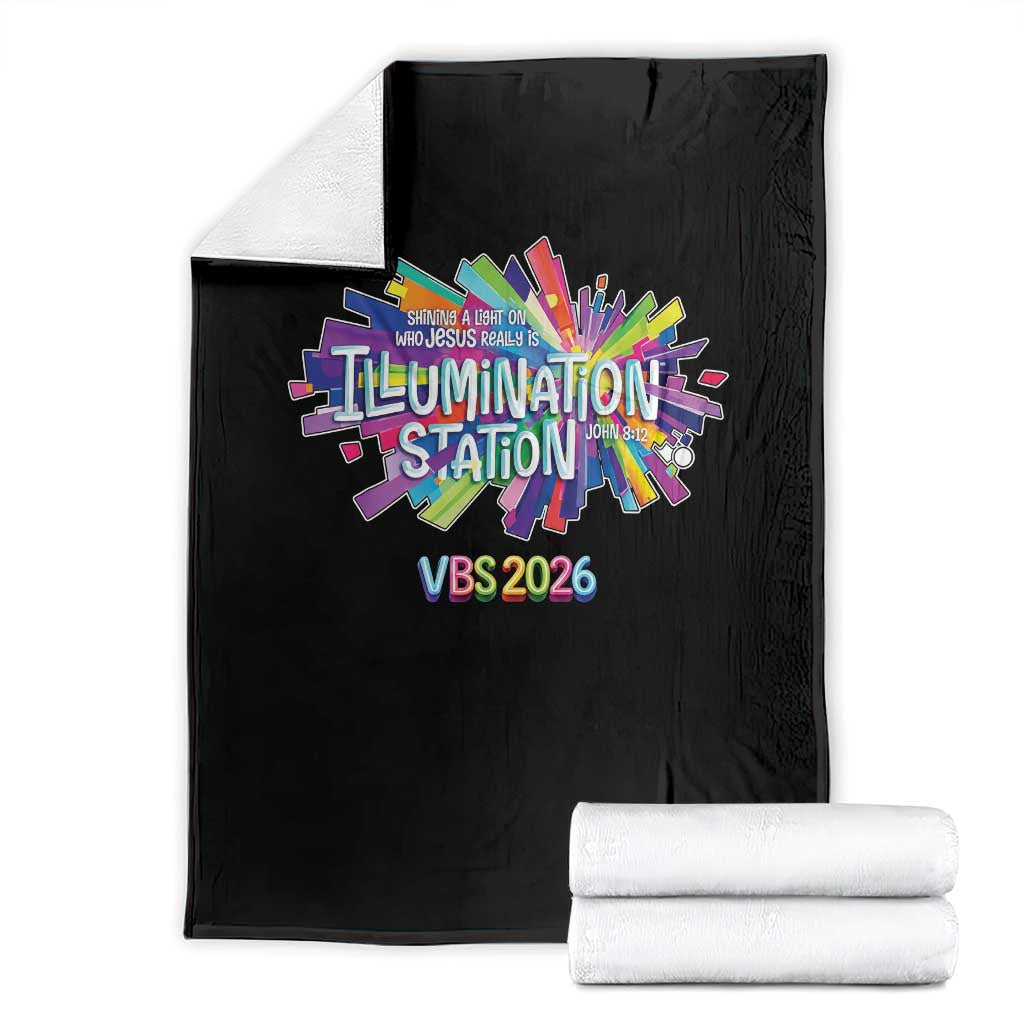 Illumination Station VBS 2026 Christian Lights Throw Blanket Bible Jesus TS10 Black Print Your Wear
