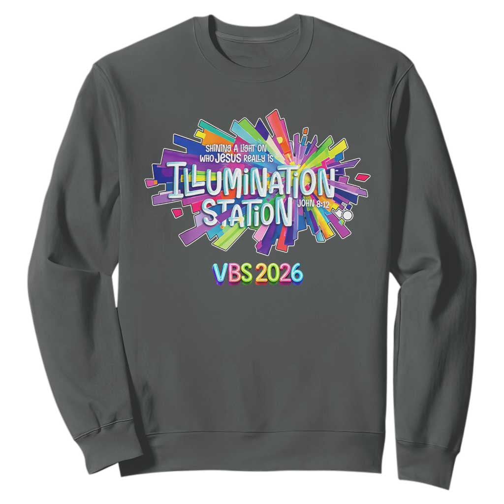 Illumination Station VBS 2026 Christian Lights Sweatshirt Bible Jesus TS10 Dark Heather Print Your Wear
