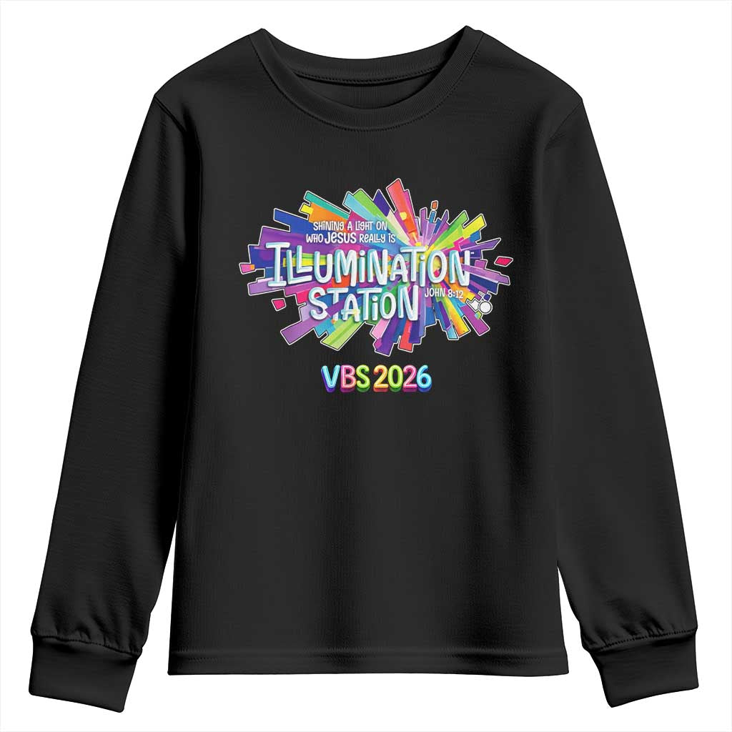 Illumination Station VBS 2026 Christian Lights Youth Sweatshirt Bible Jesus TS10 Black Print Your Wear