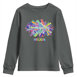 Illumination Station VBS 2026 Christian Lights Youth Sweatshirt Bible Jesus TS10 Dark Heather Print Your Wear