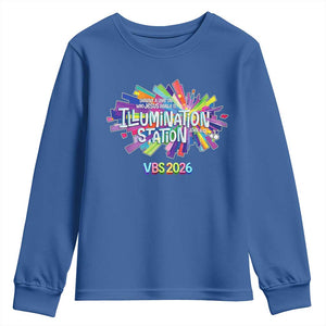 Illumination Station VBS 2026 Christian Lights Youth Sweatshirt Bible Jesus TS10 Royal Blue Print Your Wear