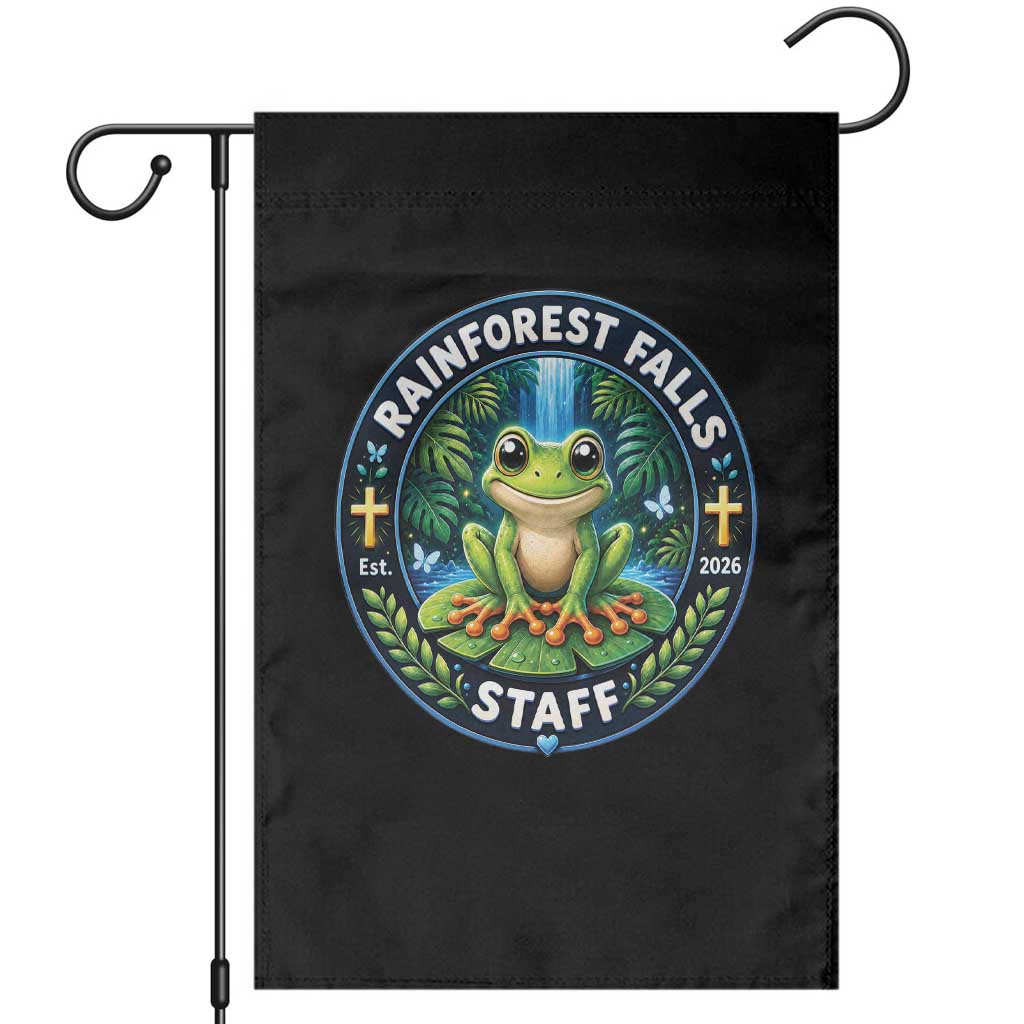 Rainforest Falls Staff Garden Flag VBS 2026 Director Teacher TS10 Black Print Your Wear