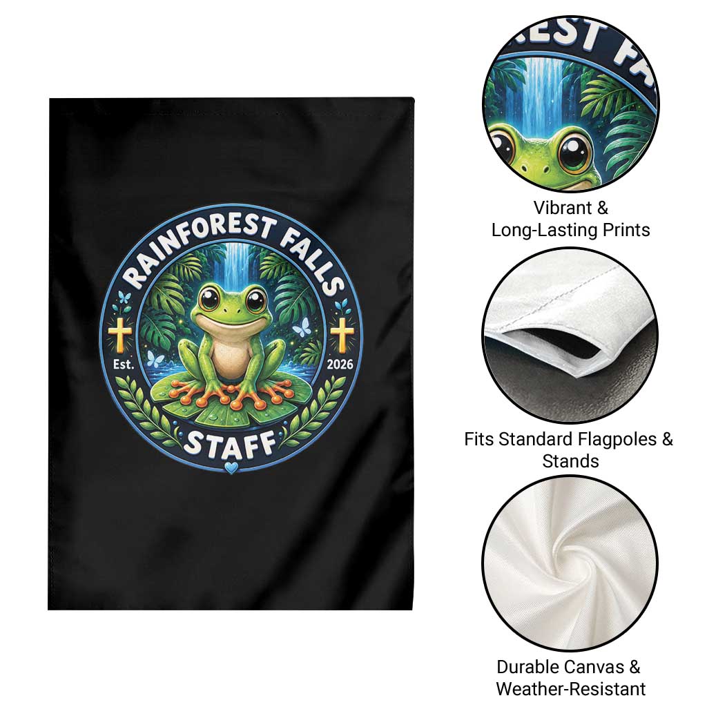 Rainforest Falls Staff Garden Flag VBS 2026 Director Teacher TS10 Print Your Wear