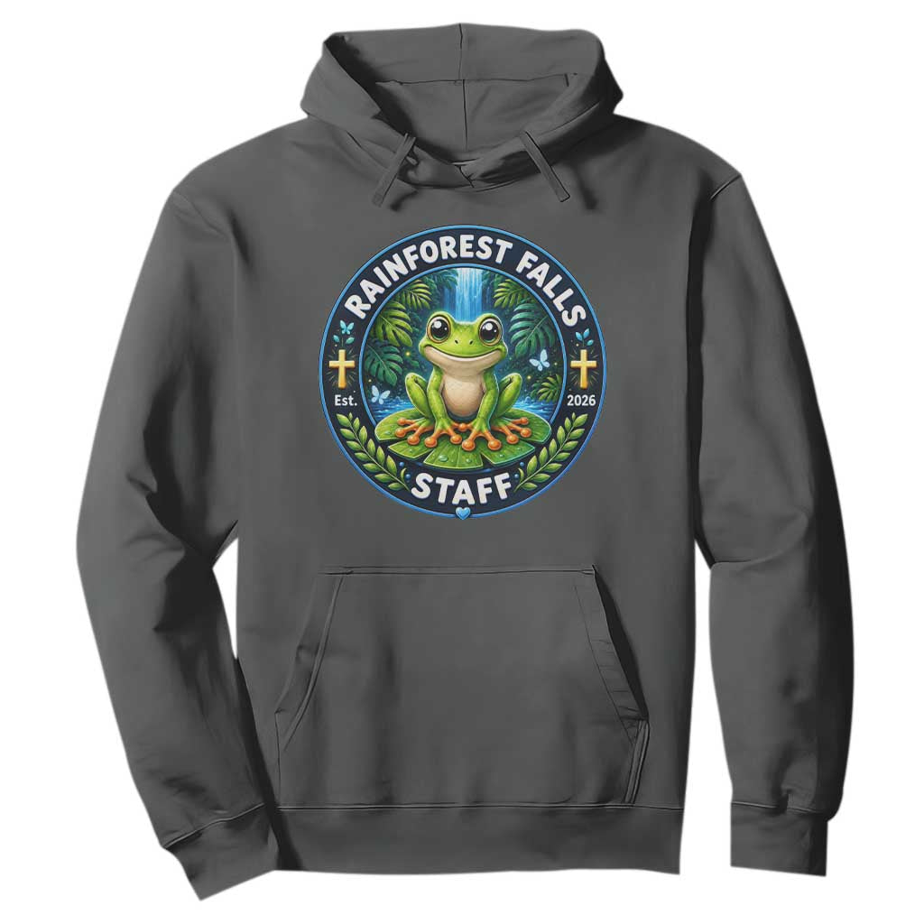 Rainforest Falls Staff Hoodie VBS 2026 Director Teacher TS10 Dark Heather Print Your Wear