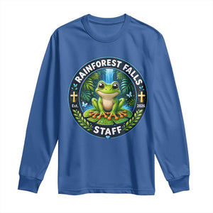 Rainforest Falls Staff Long Sleeve Shirt VBS 2026 Director Teacher TS10 Royal Blue Print Your Wear