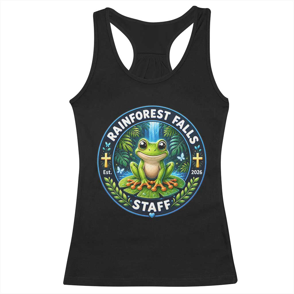Rainforest Falls Staff Racerback Tank Top VBS 2026 Director Teacher TS10 Black Print Your Wear