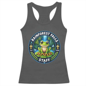 Rainforest Falls Staff Racerback Tank Top VBS 2026 Director Teacher TS10 Dark Heather Print Your Wear