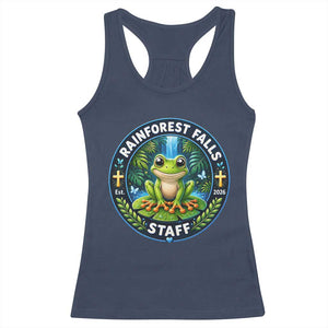 Rainforest Falls Staff Racerback Tank Top VBS 2026 Director Teacher TS10 Navy Print Your Wear