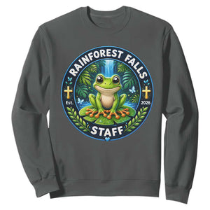 Rainforest Falls Staff Sweatshirt VBS 2026 Director Teacher TS10 Dark Heather Print Your Wear